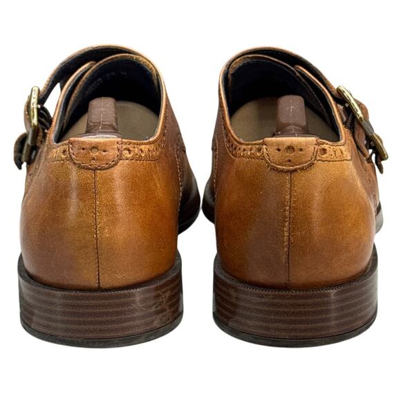 Cole Haan Jefferson Grand British Tan Leather Monk Strap Dress Shoe Men 7.5 - Picture 5 of 9
